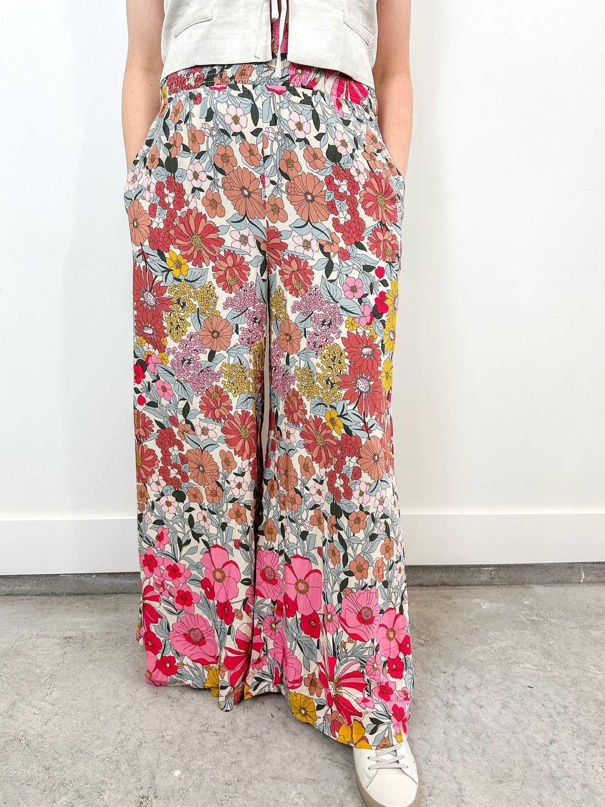Floral Wide Leg Pants
