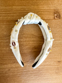 Beaded Football Headband