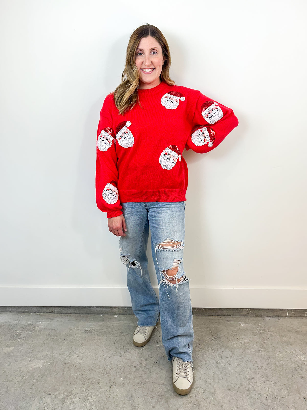 Sequin Santa Sweater