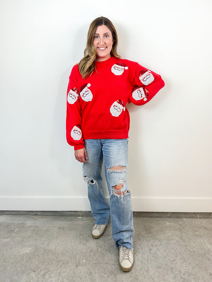 Sequin Santa Sweater