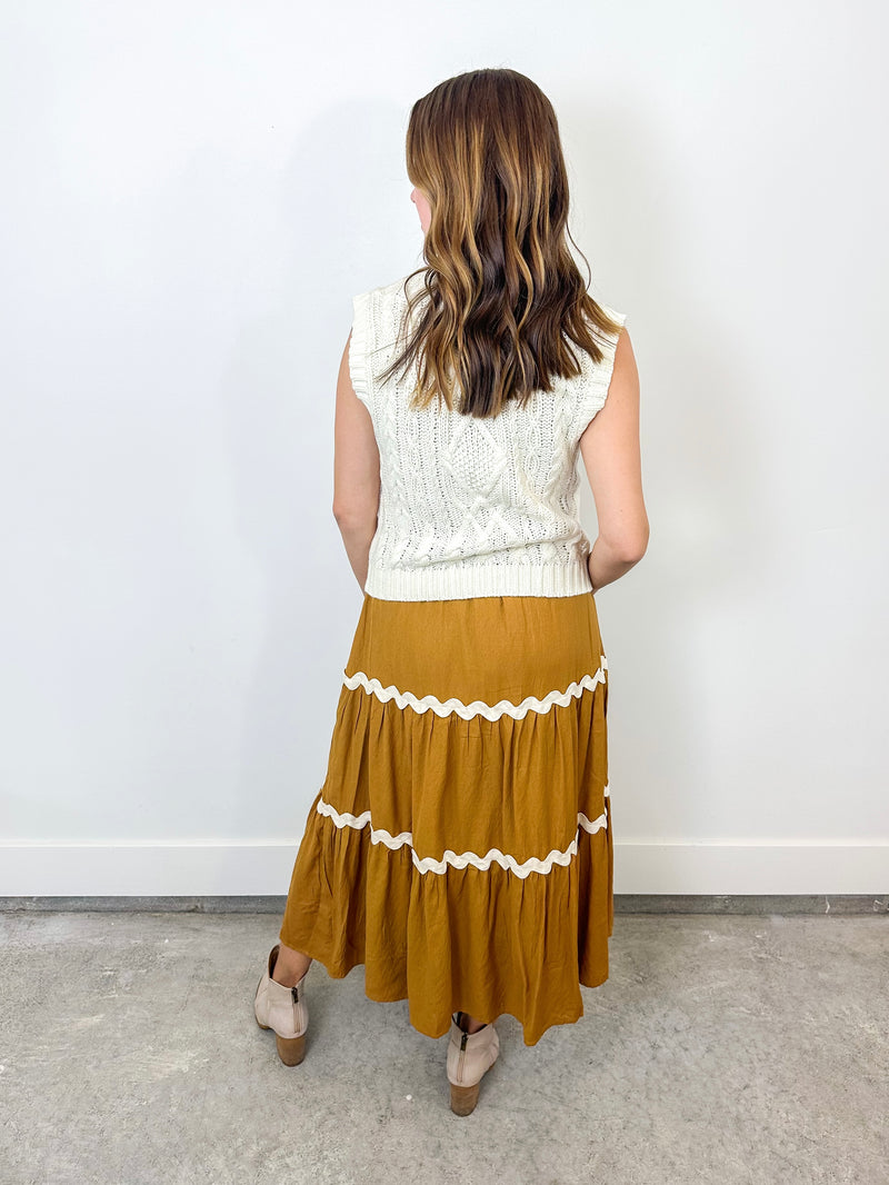 Ivory Cable Knit Sweater Vest