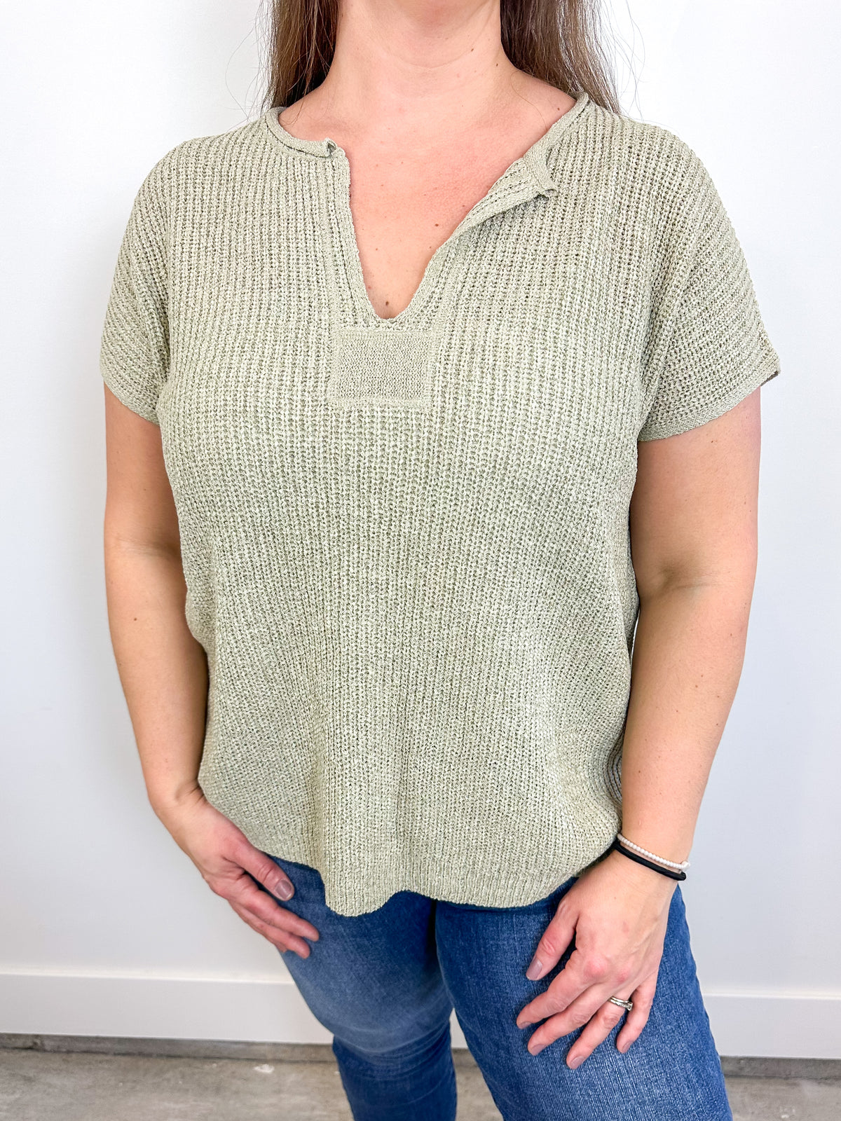 Knit V-Neck Top