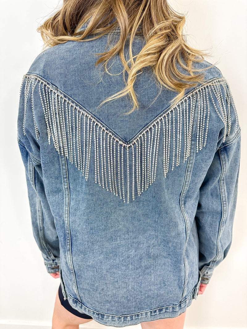 Vegas Denim Rhinestone Jacket