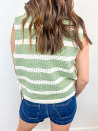 Striped Side Tie Knit Tank