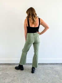 Olive Distressed Jeans- Risen