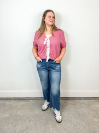 Pink Tie Front Top