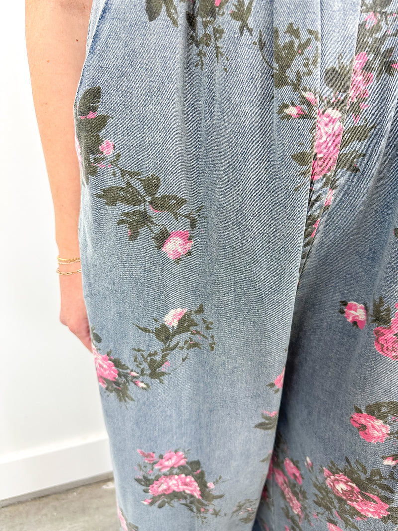 Rose Garden Denim Overalls