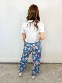 Floral Barrel Leg Denim