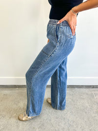 Chambray Wide Leg Pants