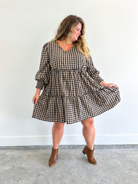 Black and Tan Gingham Dress