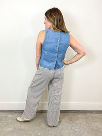 Round Neck Chambray Tank