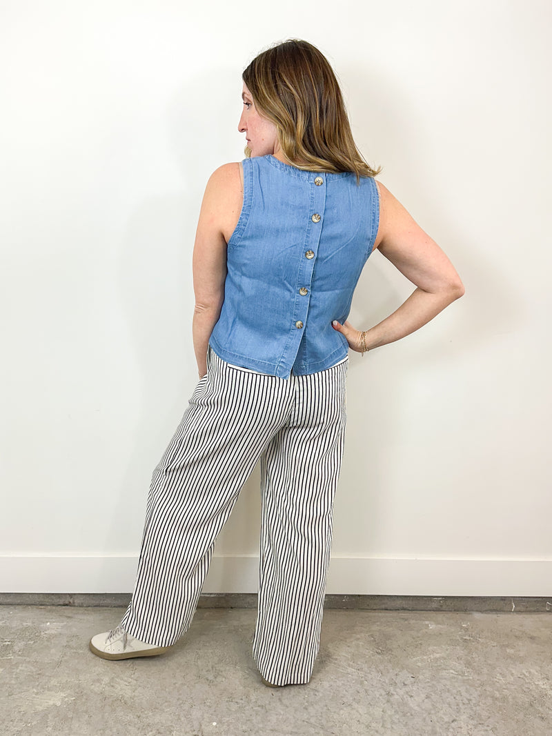 Round Neck Chambray Tank