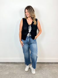 Breezy Babe Tie Front Sweater Tank