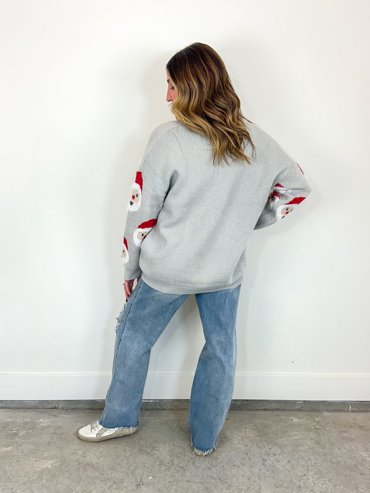 Santa Face Button-Front Cardigan