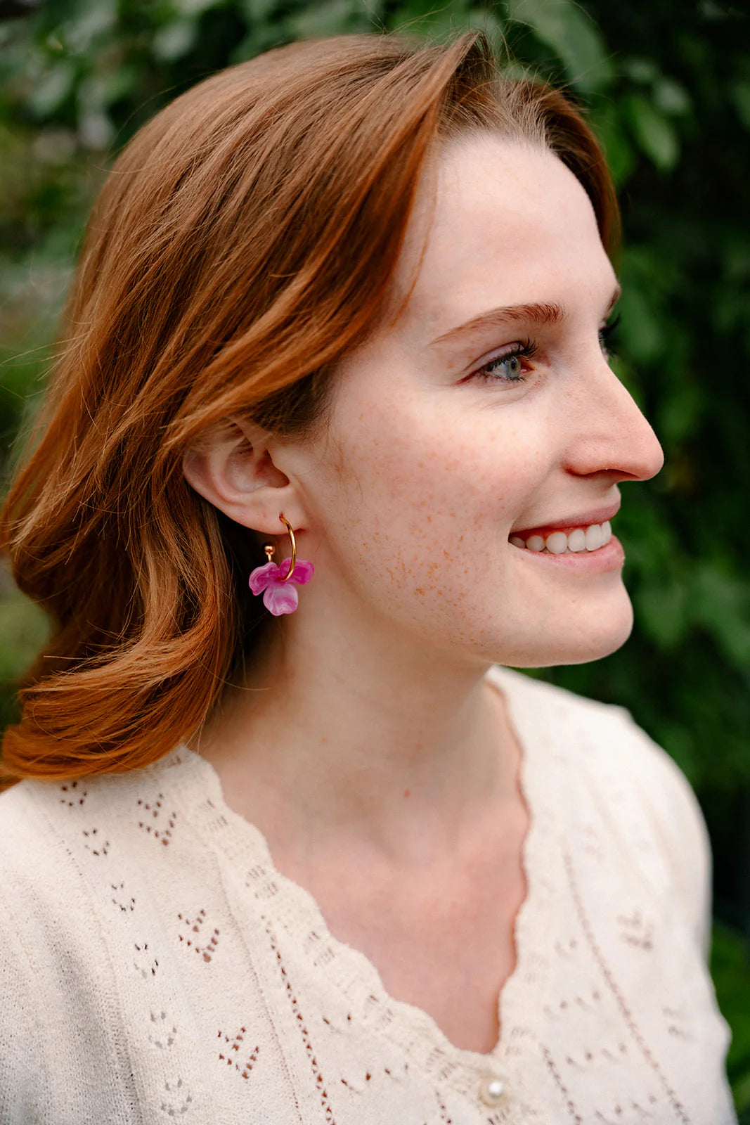 Magnolia Hoops - Hibiscus