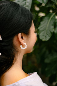 Flora Mini Hoops- Opalite