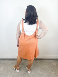 Peach Denim Overall Dress