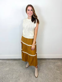 Ivory Cable Knit Sweater Vest