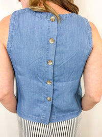 Round Neck Chambray Tank