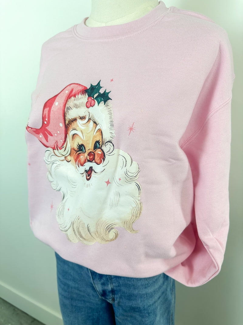 Pink Vintage Santa Sweatshirt
