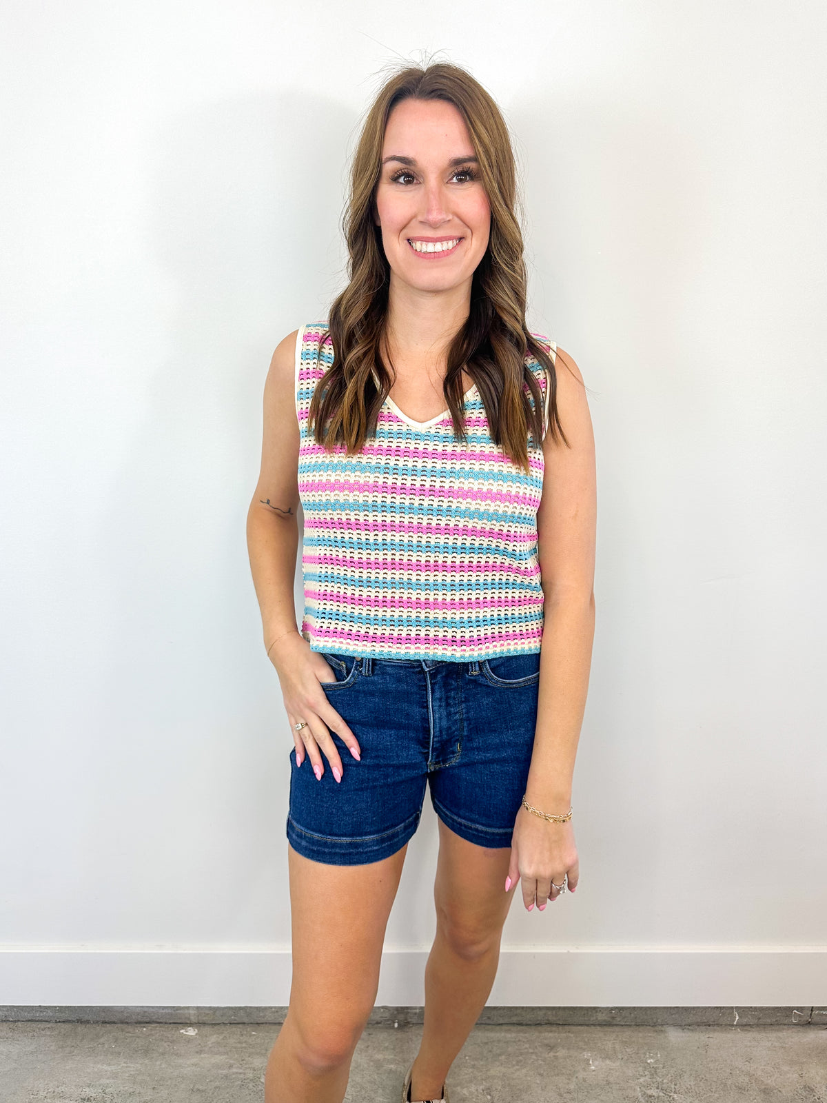 Striped Boxy Knit Tank