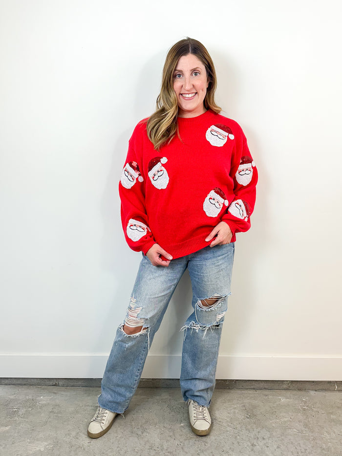 Sequin Santa Sweater