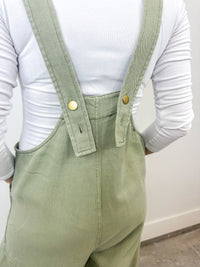 Sage Green Button Front Jumpsuit