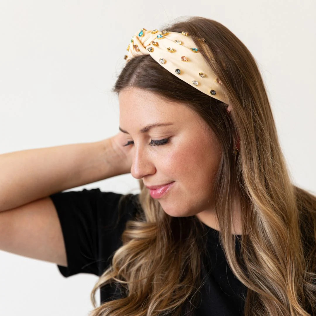 Gem Headband- Tan