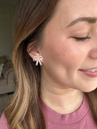 Bow Studs- Pink