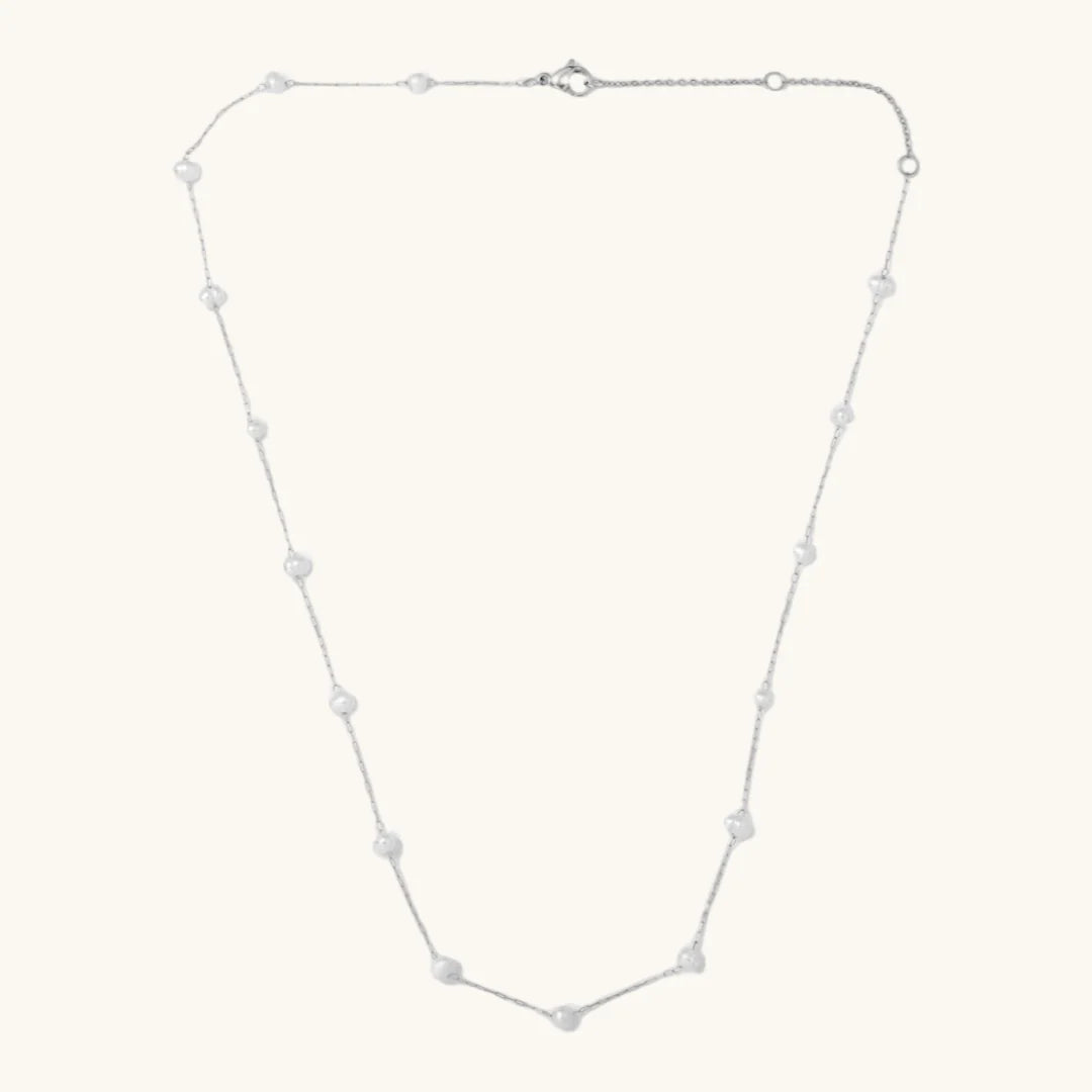 Camille Pearl Necklace Silver