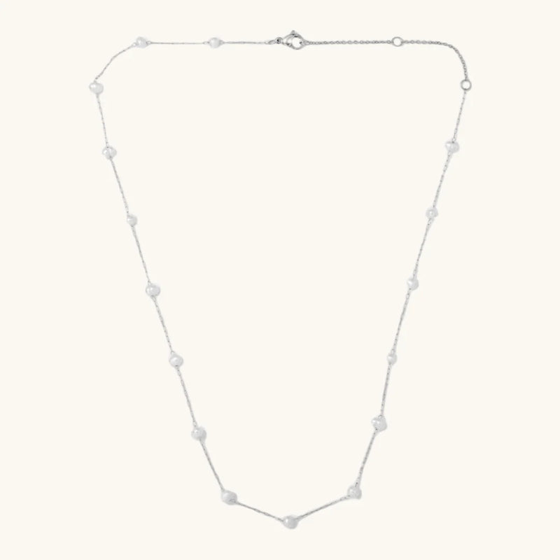 Camille Pearl Necklace Silver