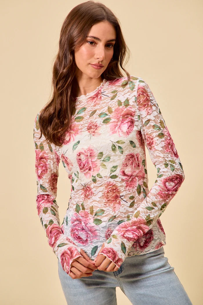 Rose Garden Lace Layering Top
