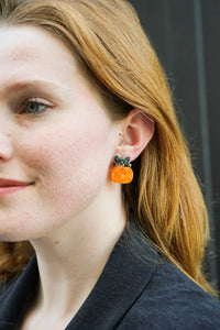 Bow Pumpkin Patch Earrings - Orange