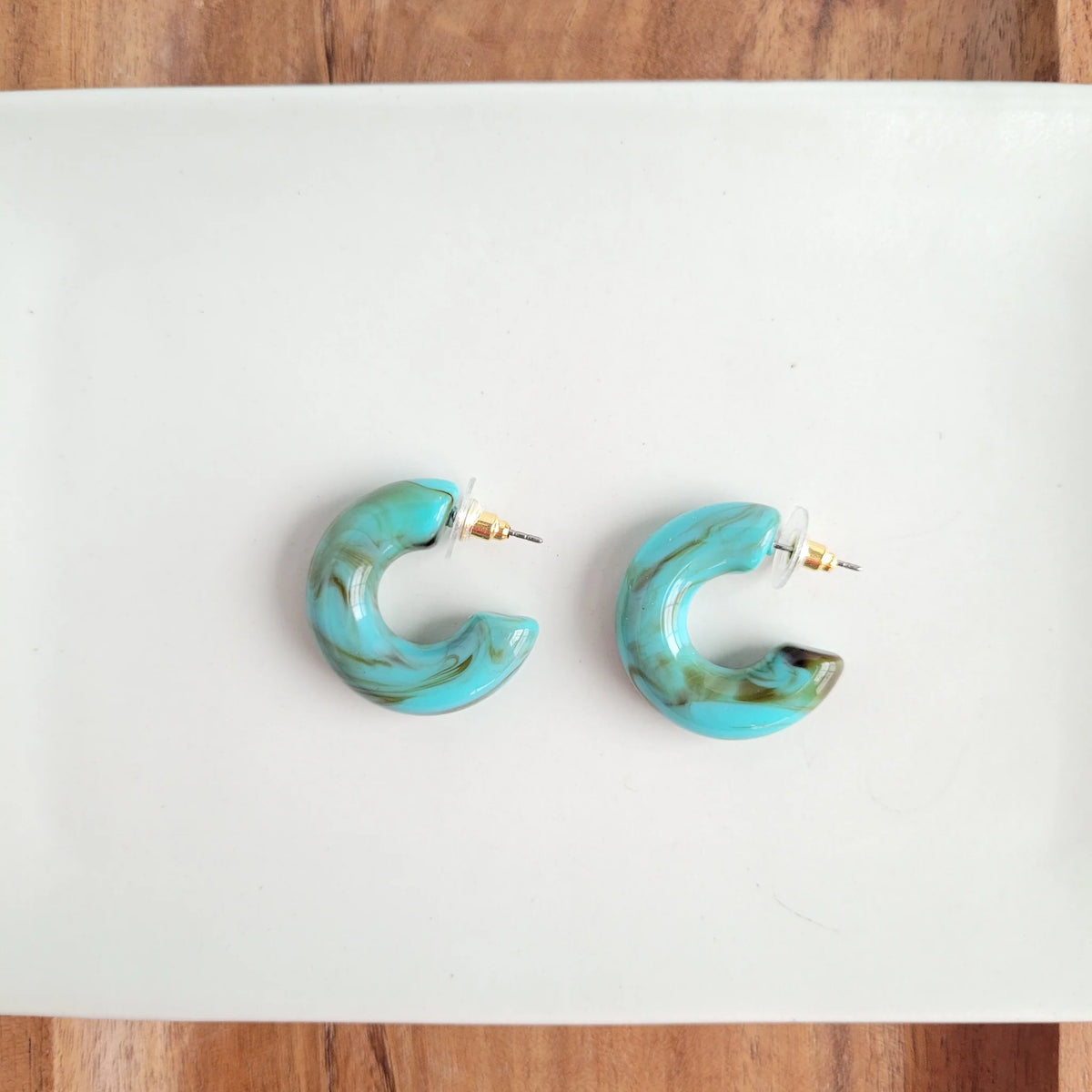 Chloe Hoops- Turquoise