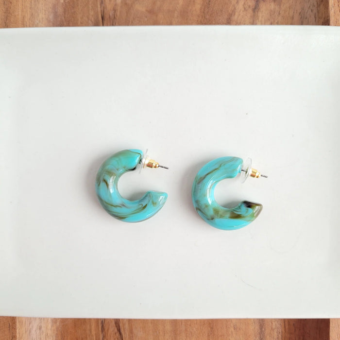 Chloe Hoops- Turquoise