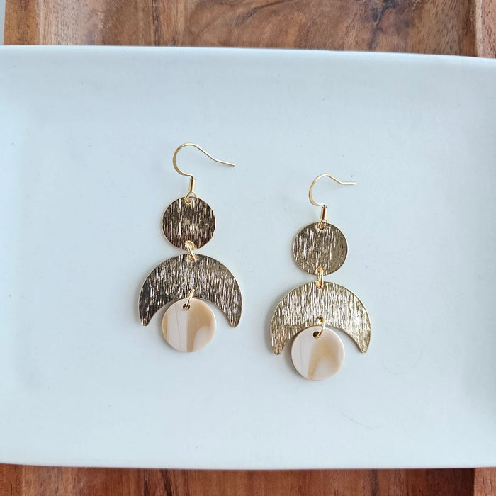 Eclipse Earrings- Golden Ivory