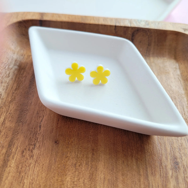 Flower Studs- Sunshine Yellow