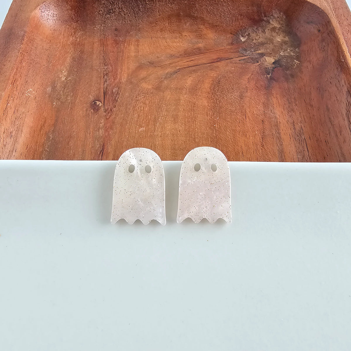 Ghost Studs - Light Pink Shimmer