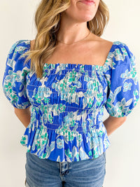 Blue Lagoon Smocked Top