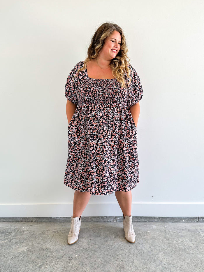 Salmon Floral Dress