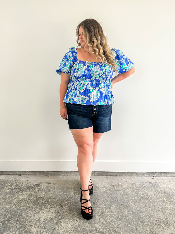 Blue Lagoon Smocked Top