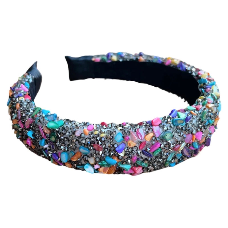 All That Glitters Headband- Gunmetal/Multi