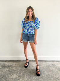 Blue Lagoon Smocked Top