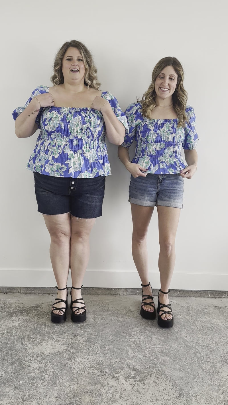 Blue Lagoon Smocked Top