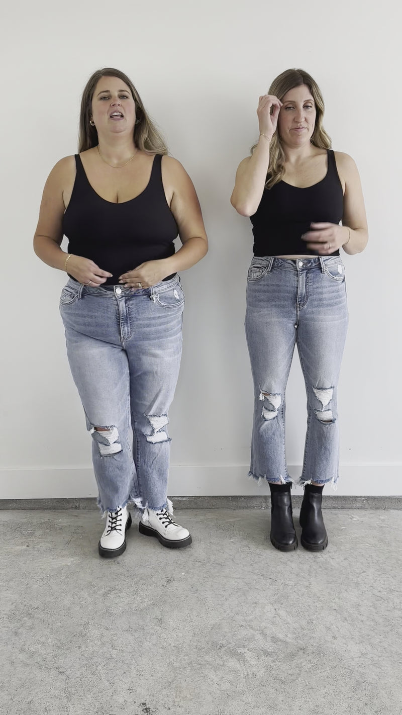 Black Padded Cropped Tank