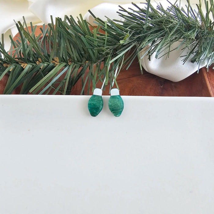 Christmas Light Studs - Green Shimmer
