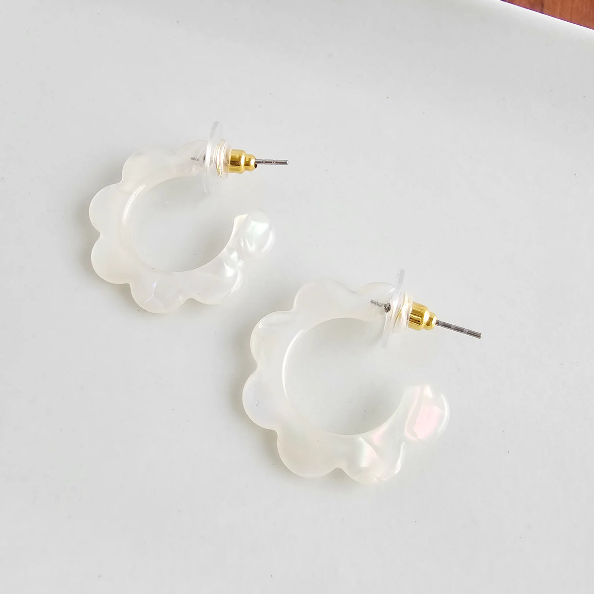 Flora Mini Hoops- Opalite