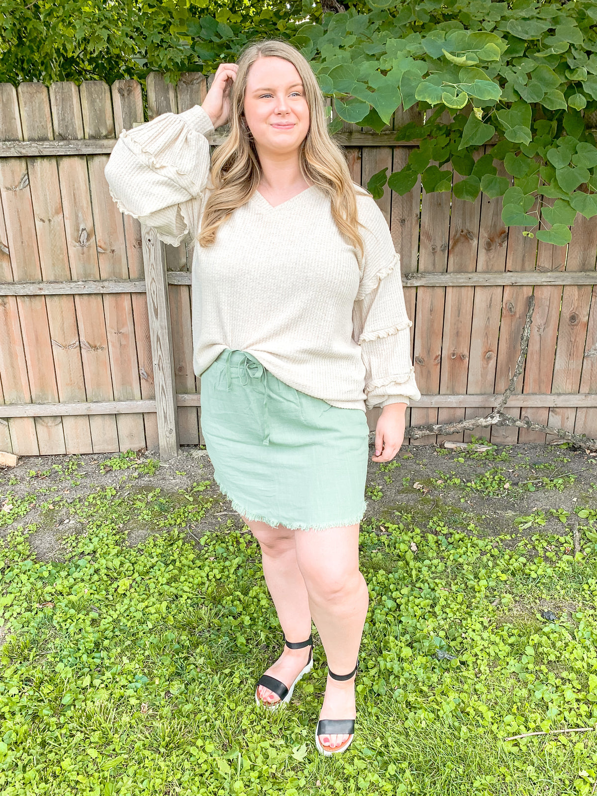 Sage Linen Skirt