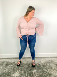 Mauve Ruched Front Top