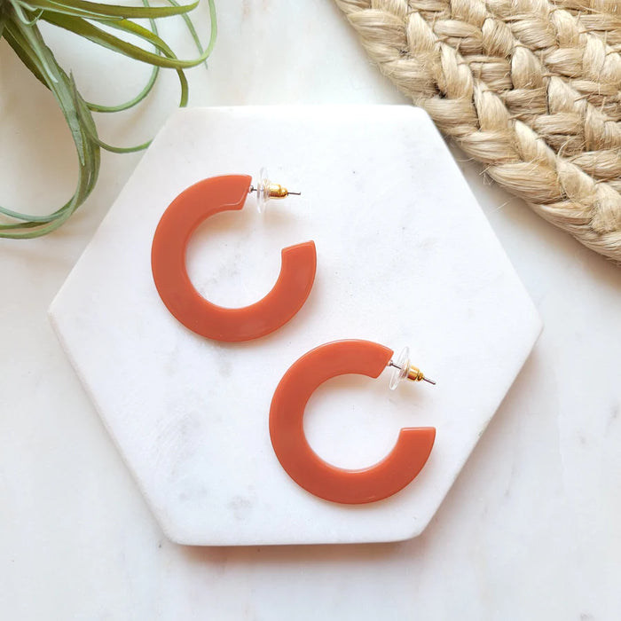 Eva Hoop Earrings- Rust